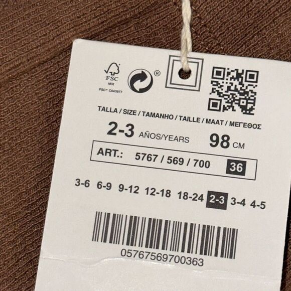 ZARA Kids | Brown | EXTRA LONG LEGGINGS - Picture 6 of 6